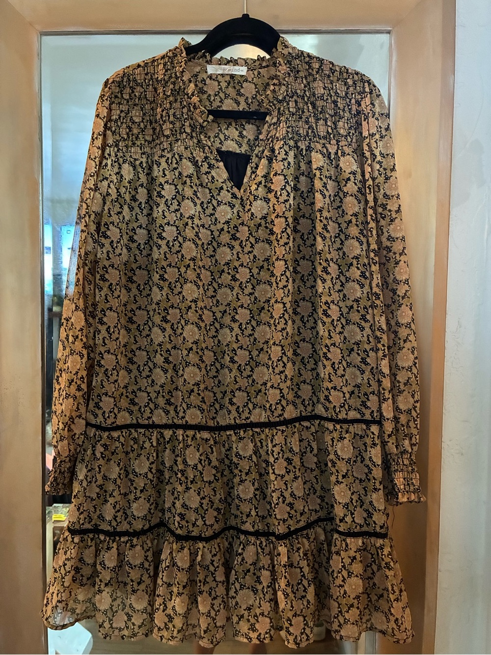Rewind Floral Smocked Neck Midi Dress | Size XL